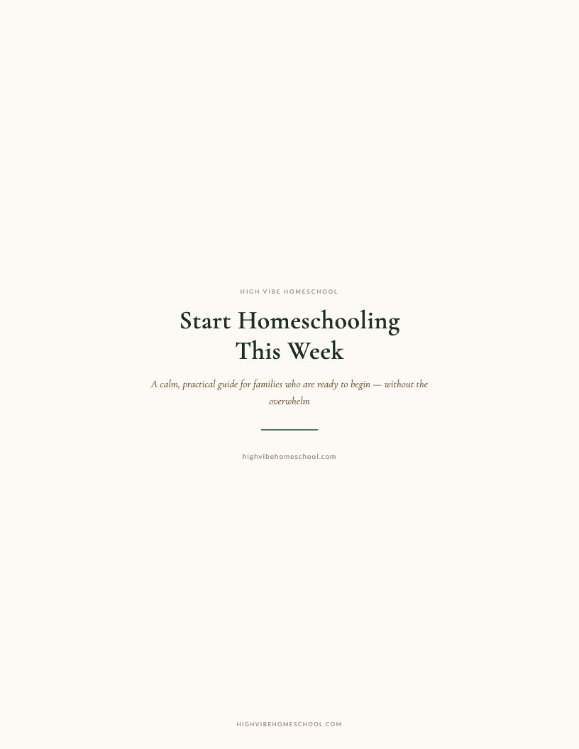 Start Homeschooling Mini Guide
